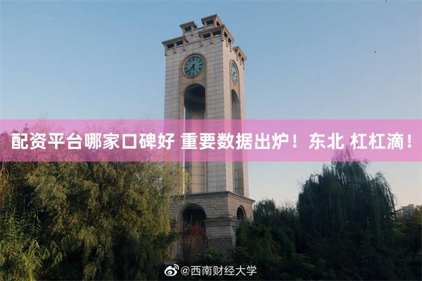 配资平台哪家口碑好 重要数据出炉！东北 杠杠滴！