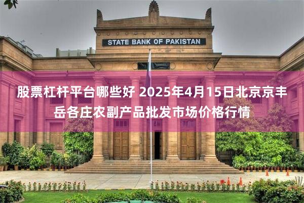 股票杠杆平台哪些好 2025年4月15日北京京丰岳各庄农副产品批发市场价格行情