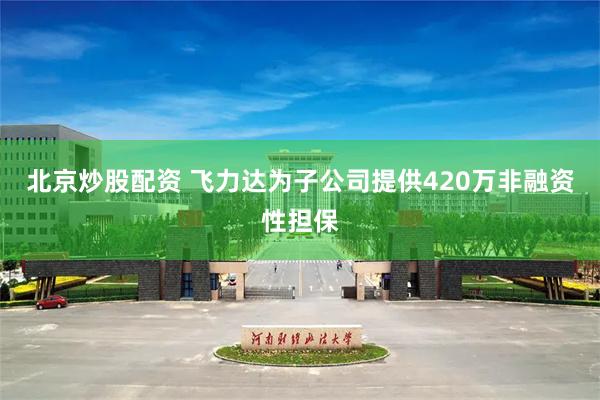 北京炒股配资 飞力达为子公司提供420万非融资性担保