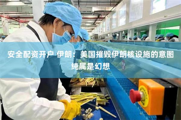 安全配资开户 伊朗：美国摧毁伊朗核设施的意图纯属是幻想