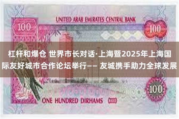杠杆和爆仓 世界市长对话·上海暨2025年上海国际友好城市合作论坛举行—— 友城携手助力全球发展