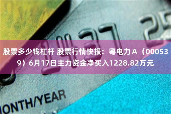 股票多少钱杠杆 股票行情快报：粤电力Ａ（000539）6月17日主力资金净买入1228.82万元