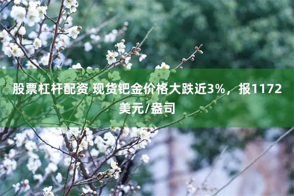 股票杠杆配资 现货钯金价格大跌近3%，报1172美元/盎司