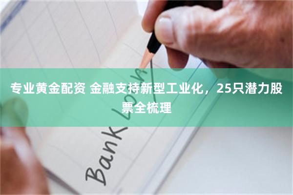 专业黄金配资 金融支持新型工业化，25只潜力股票全梳理