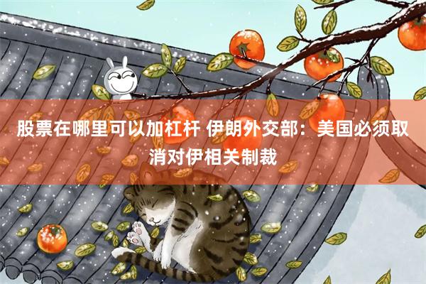 股票在哪里可以加杠杆 伊朗外交部：美国必须取消对伊相关制裁