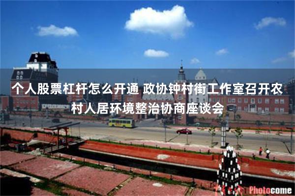 个人股票杠杆怎么开通 政协钟村街工作室召开农村人居环境整治协商座谈会