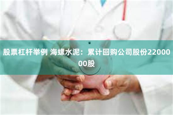 股票杠杆举例 海螺水泥：累计回购公司股份2200000股