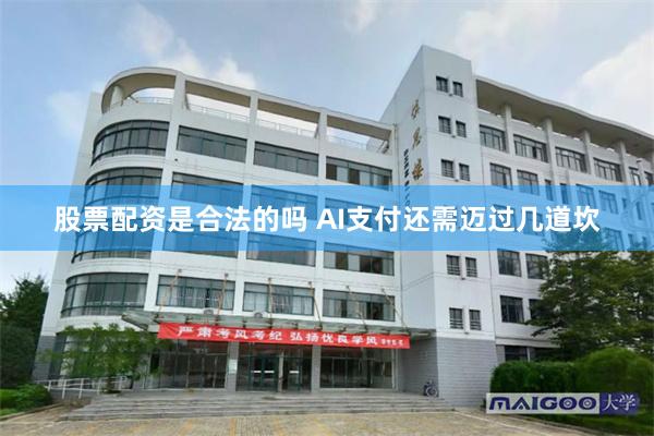 股票配资是合法的吗 AI支付还需迈过几道坎