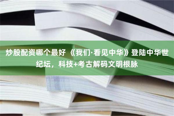 炒股配资哪个最好 《我们·看见中华》登陆中华世纪坛，科技+考古解码文明根脉