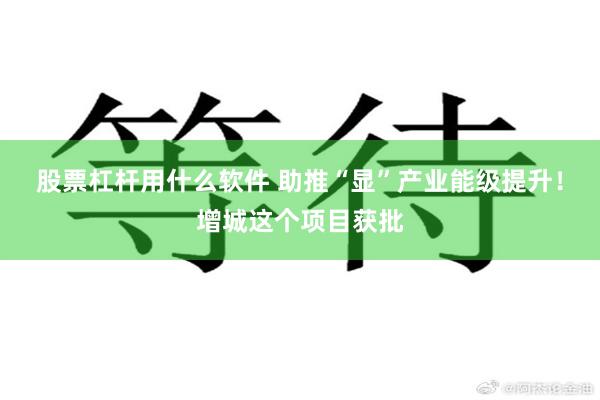 股票杠杆用什么软件 助推“显”产业能级提升！增城这个项目获批