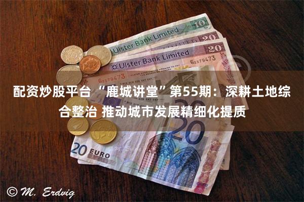 配资炒股平台 “鹿城讲堂”第55期：深耕土地综合整治 推动城市发展精细化提质