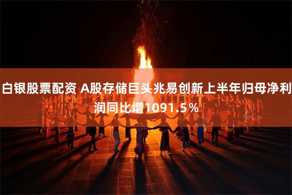 白银股票配资 A股存储巨头兆易创新上半年归母净利润同比增1091.5％