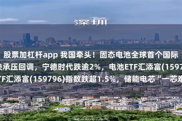 股票加杠杆app 我国牵头！固态电池全球首个国际标准立项！电池板块承压回调，宁德时代跌逾2%，电池ETF汇添富(159796)指数跌超1.5%，储能电芯“一芯难求”