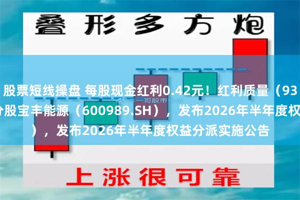 股票短线操盘 每股现金红利0.42元！红利质量（931468.CSI）成分股宝丰能源（600989.SH），发布2026年半年度权益分派实施公告