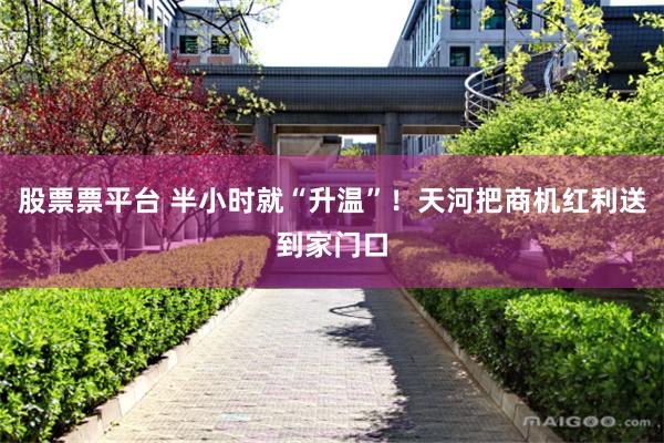 股票票平台 半小时就“升温”！天河把商机红利送到家门口