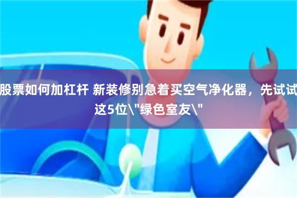 股票如何加杠杆 新装修别急着买空气净化器，先试试这5位